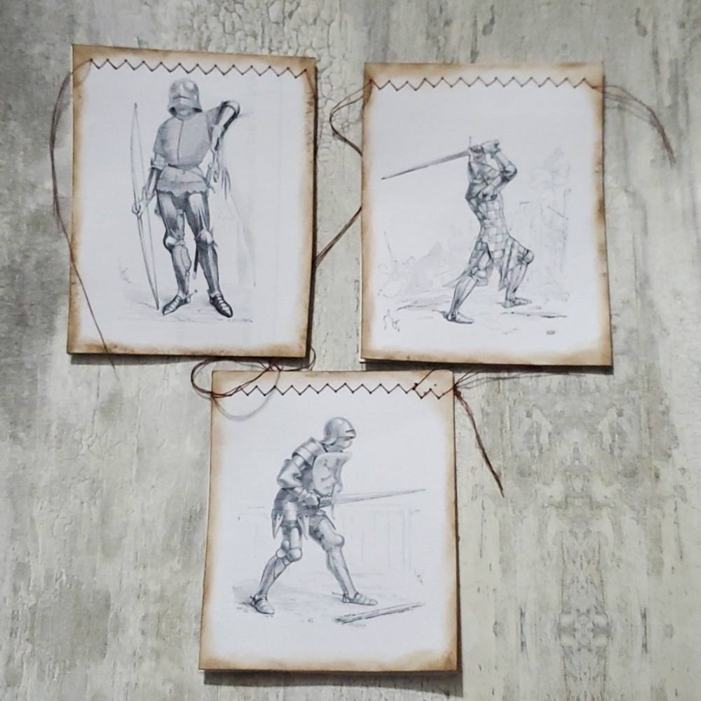 🙏 HAND CRAFTED Set of 6 small knight notepads